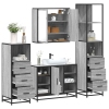 Set de muebles de baño 4 pzas madera contrachapada gris sonoma