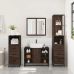 Set de muebles baño 4 pzas madera contrachapada roble marrón