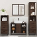 Set de muebles baño 4 pzas madera contrachapada roble marrón