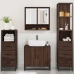 Set de muebles baño 4 pzas madera contrachapada roble marrón