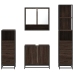 Set de muebles baño 4 pzas madera contrachapada roble marrón