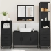 Juego de muebles de baño 4 pzas madera contrachapada negro