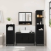 Juego de muebles de baño 4 pzas madera contrachapada negro