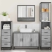 Set de muebles de baño 4 pzas madera contrachapada gris sonoma