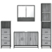 Set de muebles de baño 4 pzas madera contrachapada gris sonoma