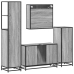 Set de muebles de baño 4 pzas madera contrachapada gris sonoma