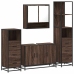 Set de muebles baño 4 pzas madera contrachapada roble marrón