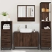 Set de muebles baño 4 pzas madera contrachapada roble marrón