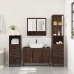 Set de muebles baño 4 pzas madera contrachapada roble marrón