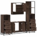 Set de muebles baño 4 pzas madera contrachapada roble marrón