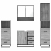 Set de muebles de baño 4 pzas madera contrachapada gris sonoma