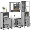 Set de muebles de baño 4 pzas madera contrachapada gris sonoma