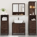 Set de muebles baño 4 pzas madera contrachapada roble marrón