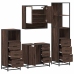 Set de muebles baño 4 pzas madera contrachapada roble marrón