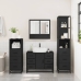 Juego de muebles de baño 4 pzas madera contrachapada negro