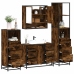 Set de muebles baño 4 pzas madera contrachapada roble ahumado