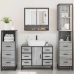 Set de muebles de baño 4 pzas madera contrachapada gris sonoma