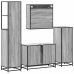 Set de muebles de baño 4 pzas madera contrachapada gris sonoma