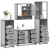 Set de muebles de baño 4 pzas madera contrachapada gris sonoma