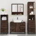 Set de muebles baño 4 pzas madera contrachapada roble marrón