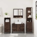 Set de muebles baño 4 pzas madera contrachapada roble marrón