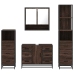 Set de muebles baño 4 pzas madera contrachapada roble marrón