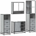 Set de muebles de baño 4 pzas madera contrachapada gris sonoma