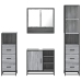 Set de muebles de baño 4 pzas madera contrachapada gris sonoma