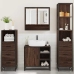 Set de muebles baño 4 pzas madera contrachapada roble marrón