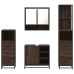 Set de muebles baño 4 pzas madera contrachapada roble marrón