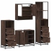 Set de muebles baño 4 pzas madera contrachapada roble marrón