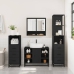 Juego de muebles de baño 4 pzas madera contrachapada negro