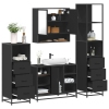 Juego de muebles de baño 4 pzas madera contrachapada negro