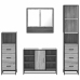 Set de muebles de baño 4 pzas madera contrachapada gris sonoma