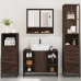 Set de muebles baño 4 pzas madera contrachapada roble marrón