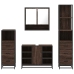 Set de muebles baño 4 pzas madera contrachapada roble marrón