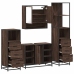 Set de muebles baño 4 pzas madera contrachapada roble marrón