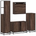 Set de muebles baño 4 pzas madera contrachapada roble marrón