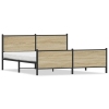 Estructura de cama sin colchón metal roble Sonoma 183x213 cm