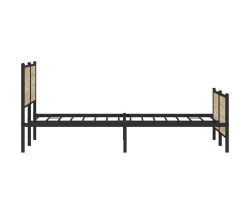 Estructura de cama sin colchón metal roble Sonoma 193x203 cm