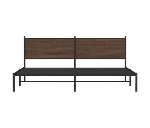 Estructura de cama sin colchón metal roble marrón 200x200 cm