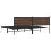 Estructura de cama sin colchón metal roble marrón 200x200 cm