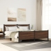 Estructura de cama sin colchón metal roble marrón 200x200 cm