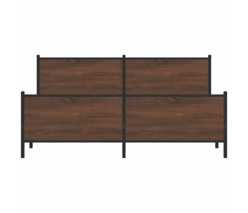 Estructura de cama sin colchón metal roble marrón 200x200 cm