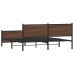 Estructura de cama sin colchón metal roble marrón 200x200 cm
