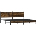 Estructura de cama sin colchón metal roble ahumado 200x200 cm