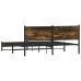 Estructura de cama sin colchón metal roble ahumado 180x200 cm