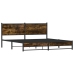 Estructura de cama sin colchón metal roble ahumado 183x213 cm
