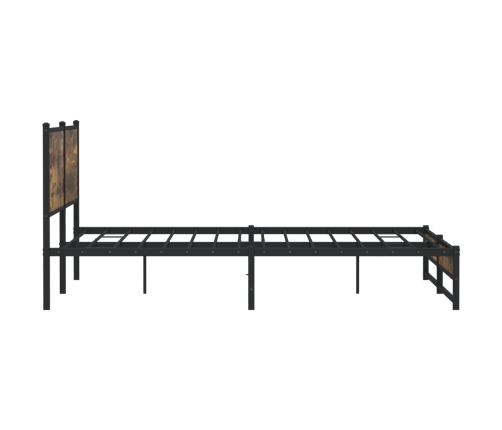 Estructura de cama sin colchón metal roble ahumado 193x203 cm