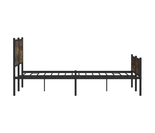 Estructura de cama sin colchón metal roble ahumado 183x213 cm